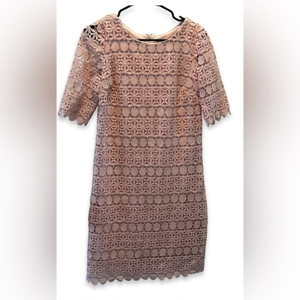 SANDRA DARREN Pink Floral Lace Dress 6